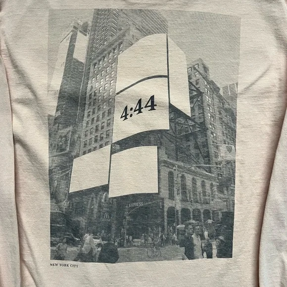 Jay-Z 4:44 Tour - Long Sleeve Crewneck T-Shirt Beige - Size Large